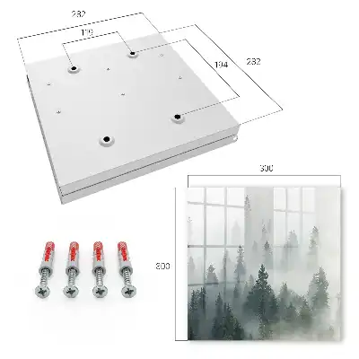 Wall mounted key cabinet Misty forest in the morning fog