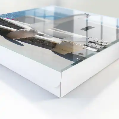 Wall mounted key box featuring Greece white houses by the sea
