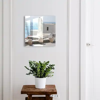 Wall mounted key box Greece white houses by the sea peaceful
