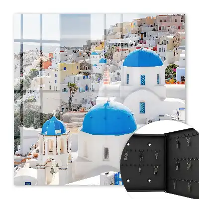 Greek Views with Blue Domes Key Cabinet