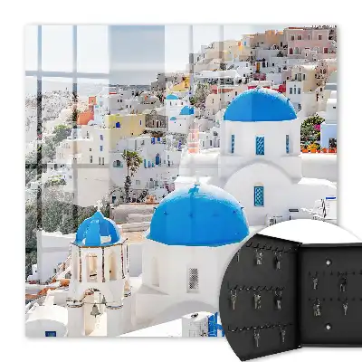 Greek Views with Blue Domes Key Cabinet