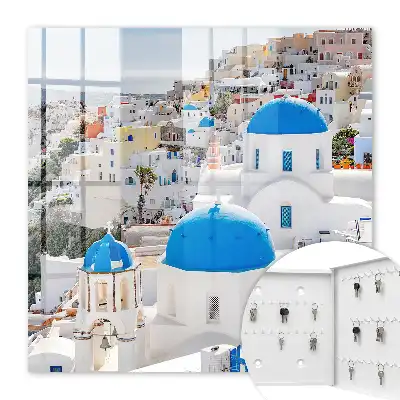 Greek Views with Blue Domes Key Cabinet