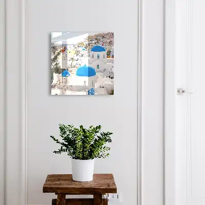 Greek Views with Blue Domes Key Cabinet