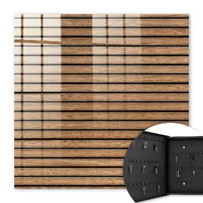 Decorative key box Wooden panels in natural tones