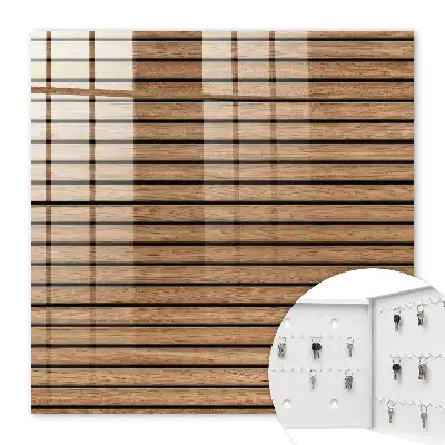 Decorative key box Wooden panels in natural tones