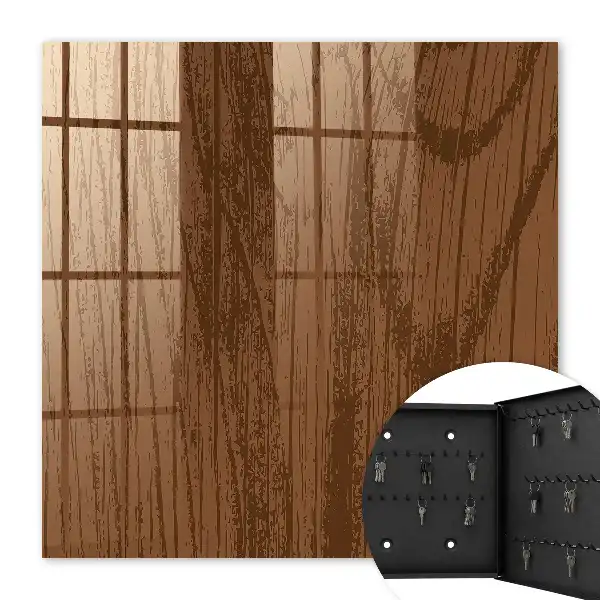 Wall mounted key cabinet Wooden threads without details