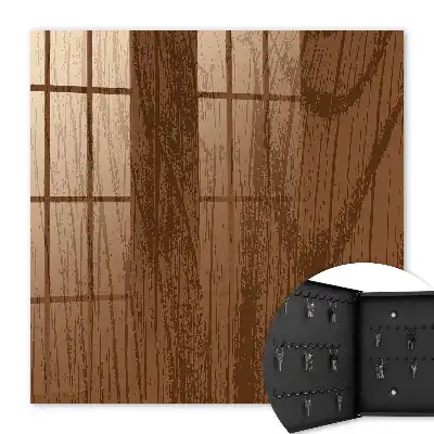 Wall mounted key cabinet Wooden threads without details