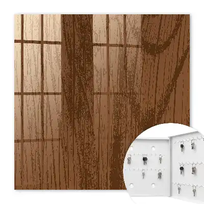 Wall mounted key cabinet Wooden threads without details