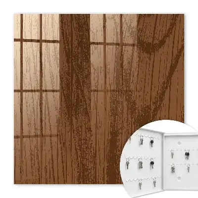 Wall mounted key cabinet Wooden threads without details