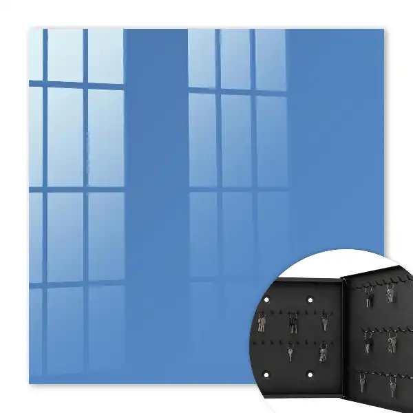Wall mounted key cabinet Blue color calming smoother