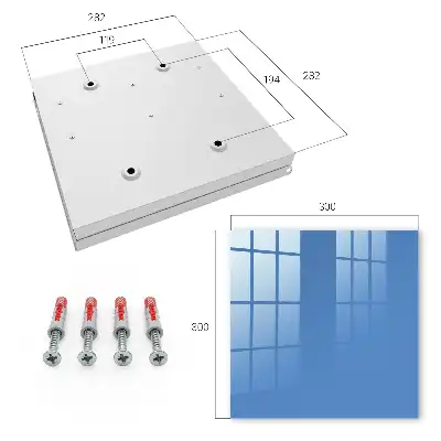 Wall mounted key cabinet Blue color calming smoother