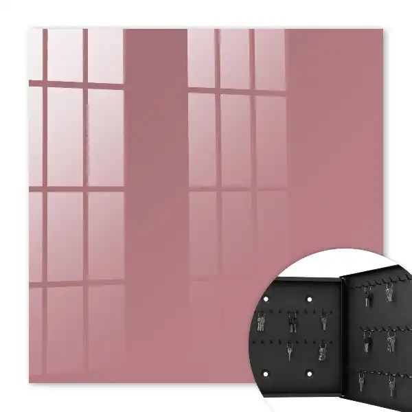 Wall mounted key cabinet Dusty pink minimalist style
