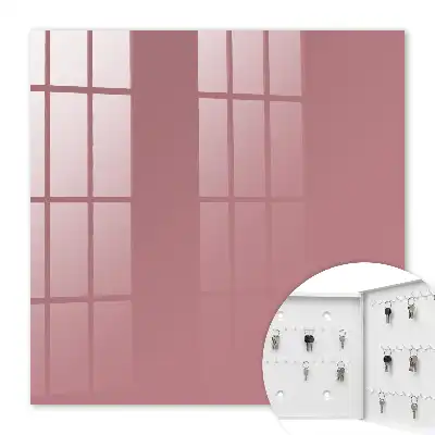 Wall mounted key cabinet Dusty pink minimalist style