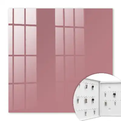 Wall mounted key cabinet Dusty pink minimalist style