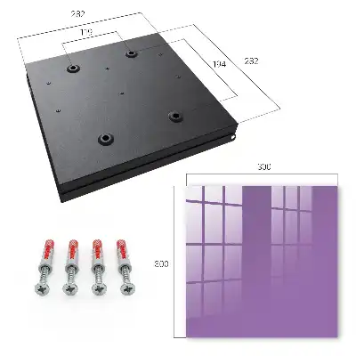 Wall mounted key cabinet Purple color minimalism expressiveness