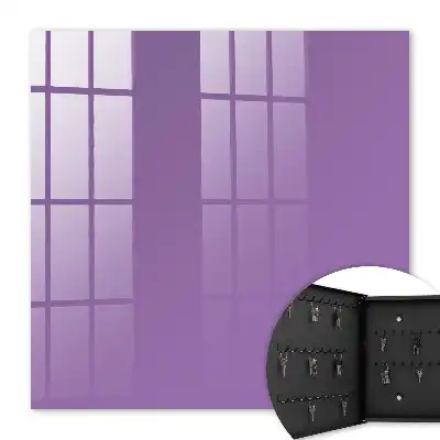Wall mounted key cabinet Purple color minimalism expressiveness