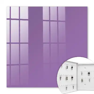 Wall mounted key cabinet Purple color minimalism expressiveness