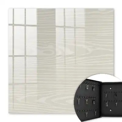 Wall mounted key box Wooden slats in shades of beige