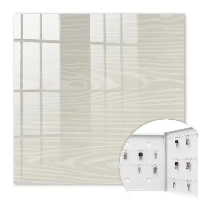 Wall mounted key box Wooden slats in shades of beige