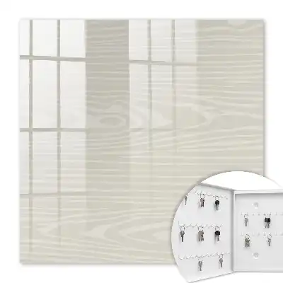 Wall mounted key box Wooden slats in shades of beige