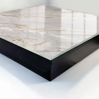 Wall mounted key cabinet Gray marble with cream shades