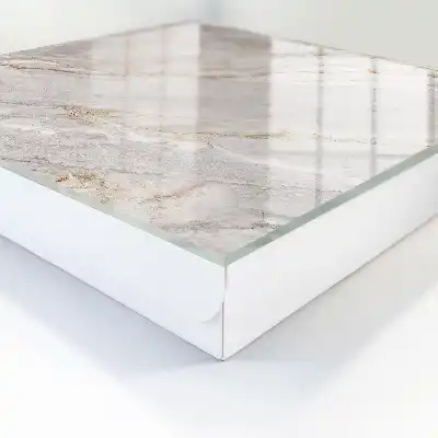 Wall mounted key cabinet Gray marble with cream shades