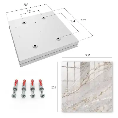 Wall mounted key cabinet Gray marble with cream shades