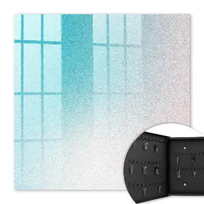 Wall mounted key cabinet Pastel gradient in shades of sky