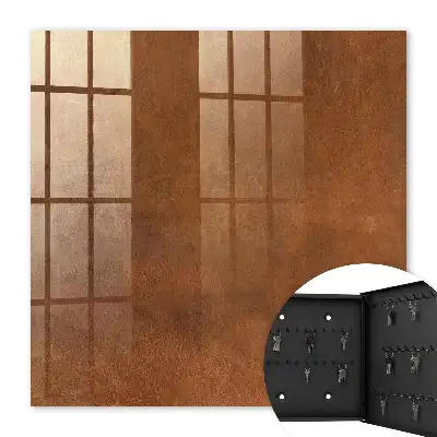 Key cabinet with earthy brown texture