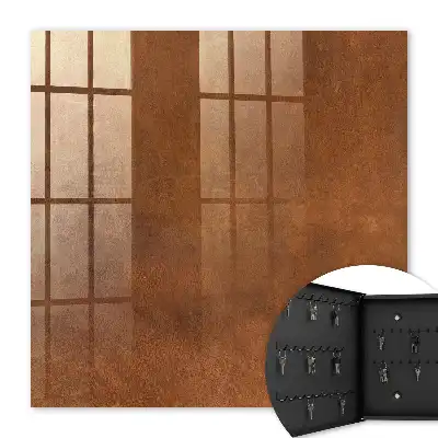 Key cabinet with earthy brown texture