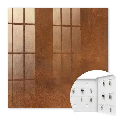 Key cabinet with earthy brown texture