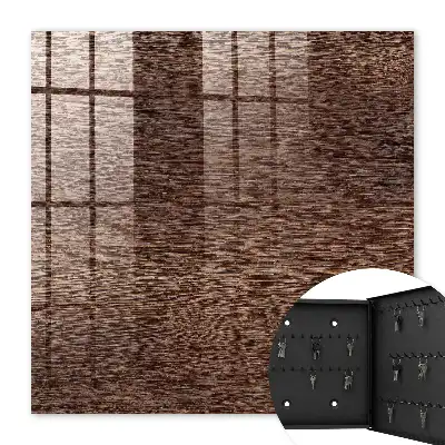 Wall mounted key cabinet Brown wood natural look