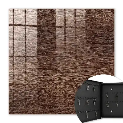 Wall mounted key cabinet Brown wood natural look