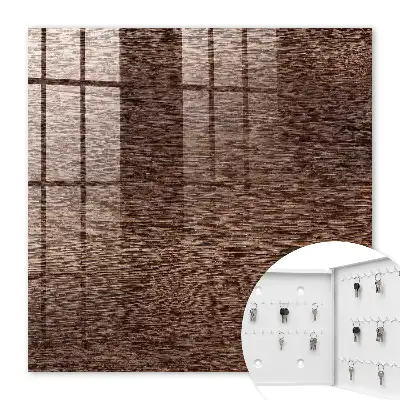 Wall mounted key cabinet Brown wood natural look