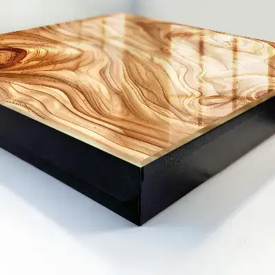 Decorative key box Wooden waves in warm tones