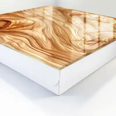 Decorative key box Wooden waves in warm tones