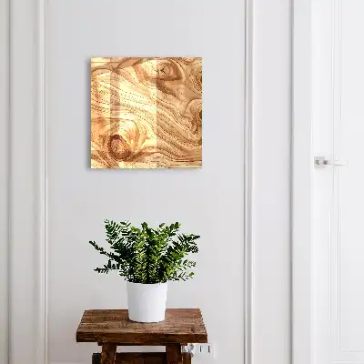 Decorative key box Wooden waves in warm tones