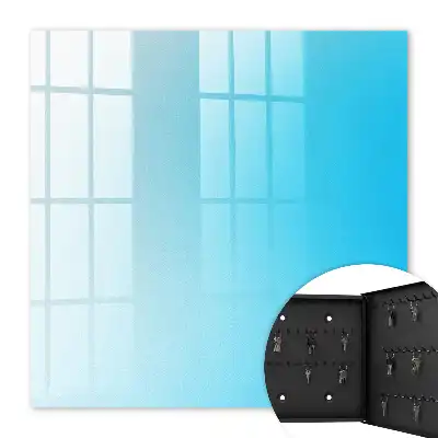 Wall mounted key cabinet The blue gradient creates peace