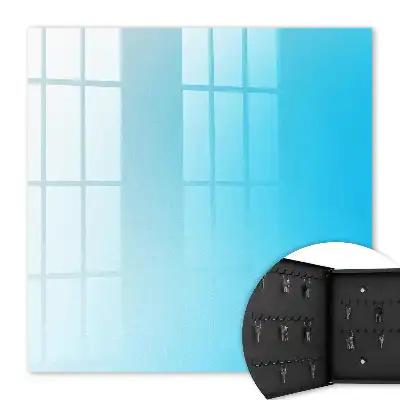 Wall mounted key cabinet The blue gradient creates peace