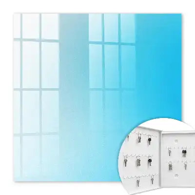 Wall mounted key cabinet The blue gradient creates peace