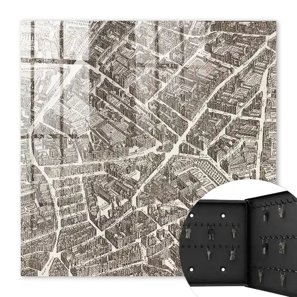 Decorative key box A city map in a classic tone