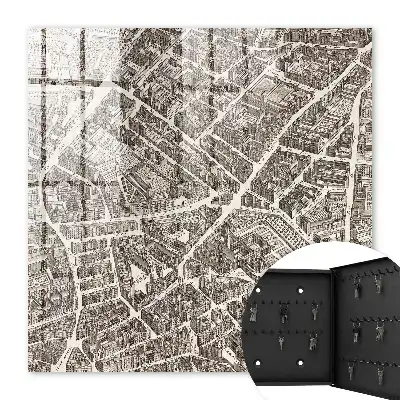Decorative key box A city map in a classic tone