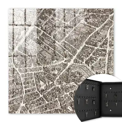 Decorative key box A city map in a classic tone