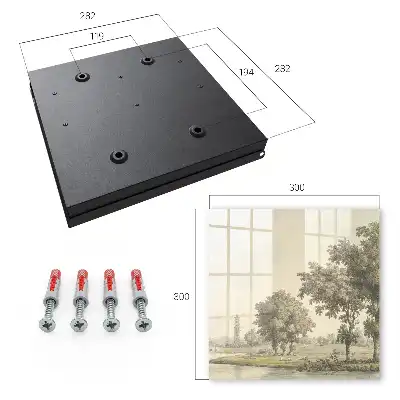 Wall mounted key box Park with a pagoda and trees