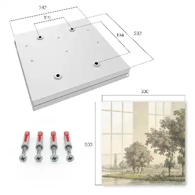 Wall mounted key box Park with a pagoda and trees