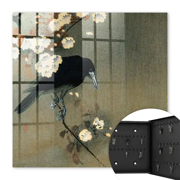 Ohara Koson Crow and Cherry Blossoms Decorative Key Box