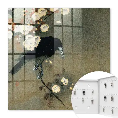 Ohara Koson Crow and Cherry Blossoms Decorative Key Box
