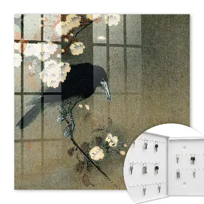 Ohara Koson Crow and Cherry Blossoms Decorative Key Box