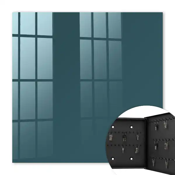 Wall mounted key box Dark turquoise harmonious forms