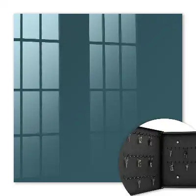 Wall mounted key box Dark turquoise harmonious forms